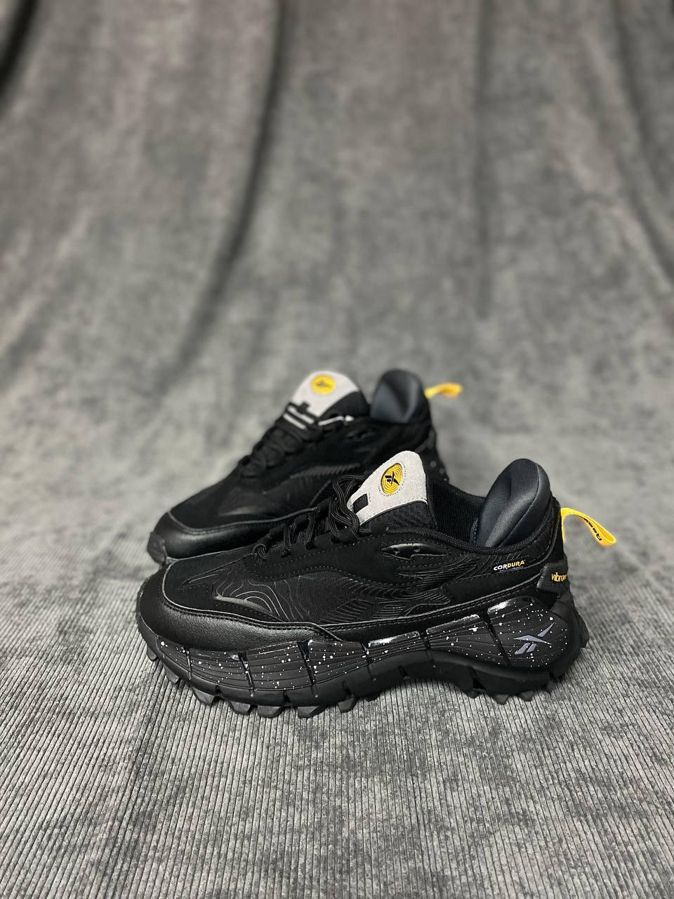 Чоловічі спортивні кросівки Reebok Zig Kinetica 2,5 Edge Black Grey Cordura (чорно-сірі) модні R059-N Рибок vkross