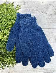 Чоловічі рукавиці з овечої шерсті, синього кольору