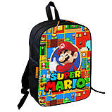 Набір дитячий Супер Маріо рюкзак рюкзак 36х27см сумка-бананка, кружка з принтом для хлопчика (01563), фото 2
