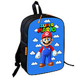 Набір дитячий Супер Маріо рюкзак рюкзак 36х27см сумка-бананка, кружка з принтом для хлопчика (01561), фото 2
