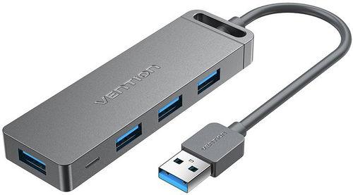 USB-хаб Vention 4-портовий USB 3.0 концентратор з блоком живлення 0.15 м Grey (CHLHB)