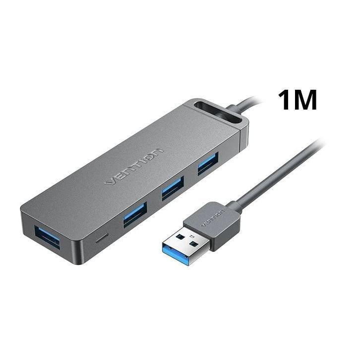USB-хаб Vention 4-портовий USB 3.0 концентратор з блоком живлення 1 м Grey (CHLHF)
