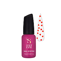 Топ для гель-лаку з гліттером "Червоне серце" Steffani Top Heart Red без липкого шару 9 мл