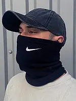 Зимний темно-синий бафф Nike флисовый мужской ,Универсальный спортивный горловик Найк синий теплый trek