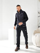 Спортивний костюм Hugo Boss зимовий утеплений чоловічий костюм Бос чорний на флісі, фото 4