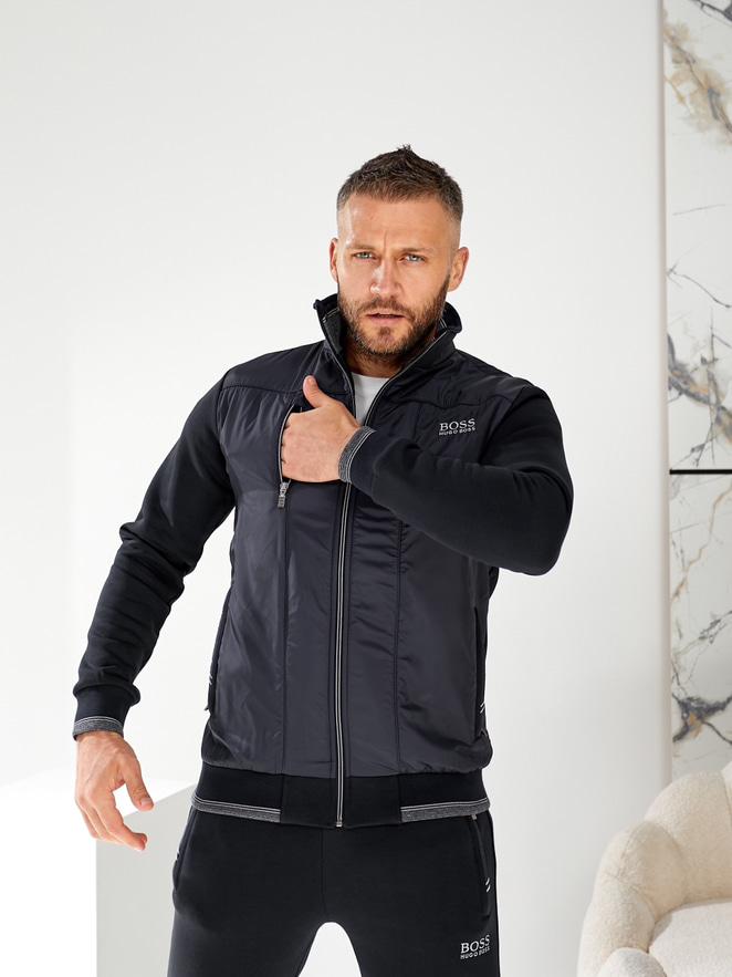 Спортивний костюм Hugo Boss зимовий утеплений чоловічий костюм Бос чорний на флісі