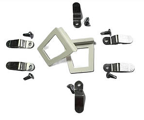 Комплект кріплень москітної сітки внутрішньої з білими ручками під закатку для трикамерного профілю