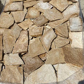 Фасадна плитка плашка "Золото" із сланцю для цоколя, фасаду, облицювання будинку, мощення доріжок