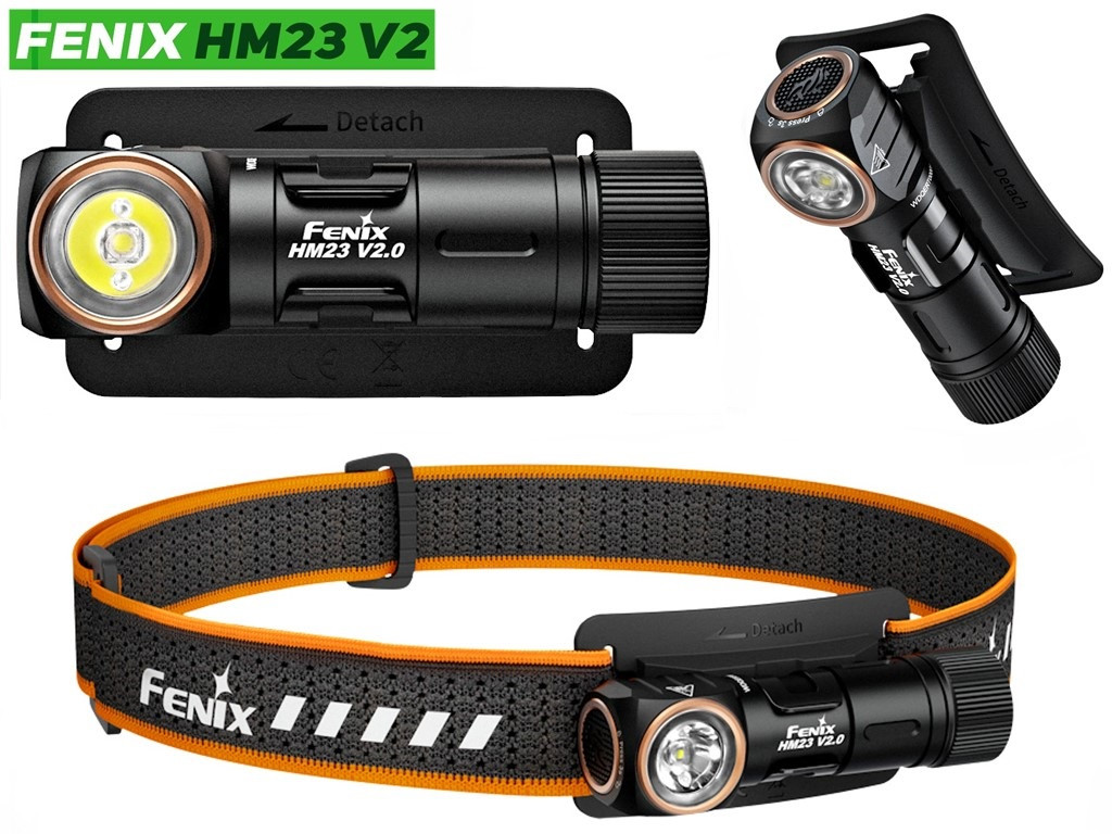 Налобний ліхтар Fenix HM23 v2.0 з червоним світлом (300LM, Luminus SST20, IP68, TIR оптика, Батарея AA)