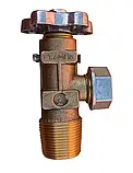 Вентиль (кран) із заглушкою для побутового газового балона ВБ-2 (: W21,8 мм Латунь) 5 / 12 / 27 / 50 л., фото 7