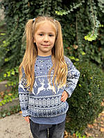 Новорічний дитячий светр із оленями, фото 2