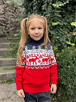Новорічний дитячий светр із оленями, фото 2