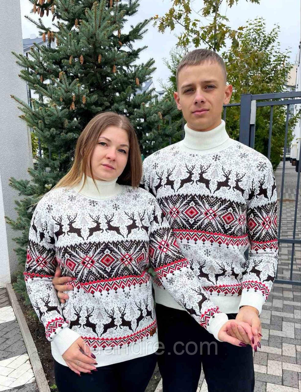 Парні светри з оленями до Нового року, фото 1