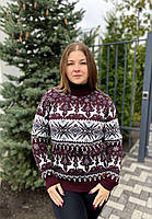Новорічний жіночий светр з оленями, фото 3