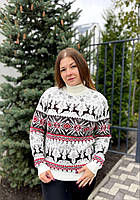 Новорічний жіночий светр з оленями, фото 4