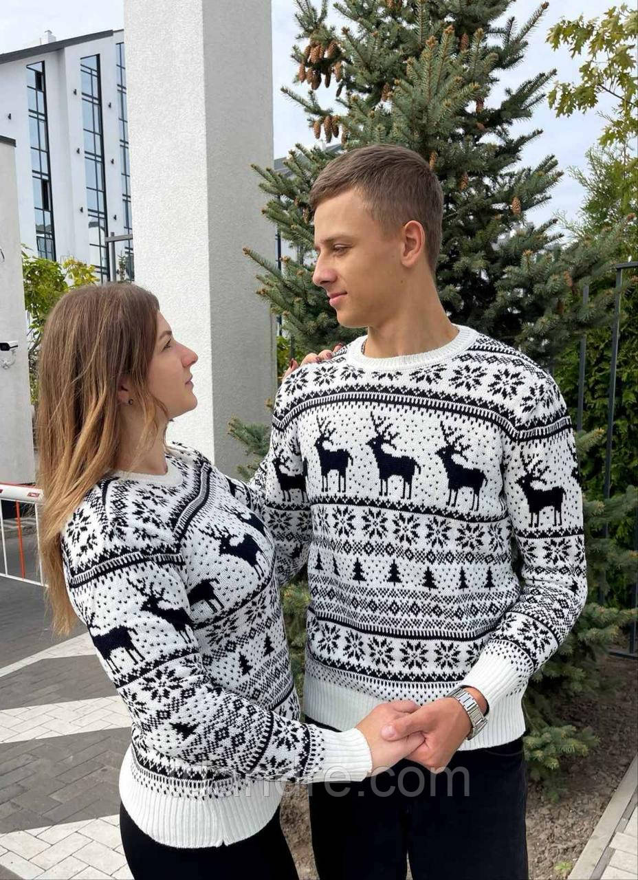 Новорічні парні светри з оленями, фото 1