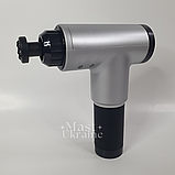 Масажер для тіла акумуляторний Fascial Gun з 4 насадками і 6 швидкостями Сірий, KH-320-Gray, фото 6