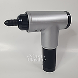 Масажер для тіла акумуляторний Fascial Gun з 4 насадками і 6 швидкостями Сірий, KH-320-Gray, фото 8