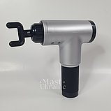 Масажер для тіла акумуляторний Fascial Gun з 4 насадками і 6 швидкостями Сірий, KH-320-Gray, фото 7