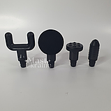 Масажер для тіла акумуляторний Fascial Gun з 4 насадками і 6 швидкостями Сірий, KH-320-Gray, фото 9