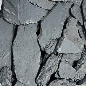 Фасадна плитка плашка із чорного сланцю дикий камінь для цоколя, фасаду, облицювання будинку