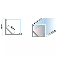 ПФ-9 SQUARE Профіль кутовий матовий 2 м + квадратний розсіювач (аналог Feron CAB281) 2000x10x16мм