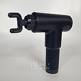 Масажер для тіла акумуляторний Fascial Gun з 4 насадками і 6 швидкостями Чорний, KH-320-Black, фото 5