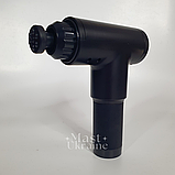 Масажер для тіла акумуляторний Fascial Gun з 4 насадками і 6 швидкостями Чорний, KH-320-Black, фото 6