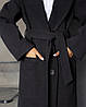 Пальто жіноче двобортне вовняне Зимове Неаполь Графітове, фото 10