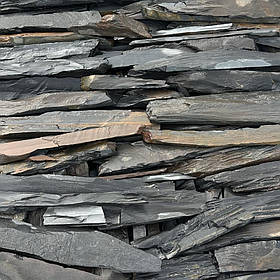 Фасадна плитка торець із чорного сланцю дикий камінь для цоколя, фасаду, облицювання будинку