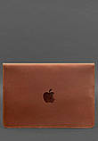 Шкіряний чохол-конверт на магнітах для MacBook 16 дюйм Світло-коричневий Crazy Horse BlankNote, фото 3