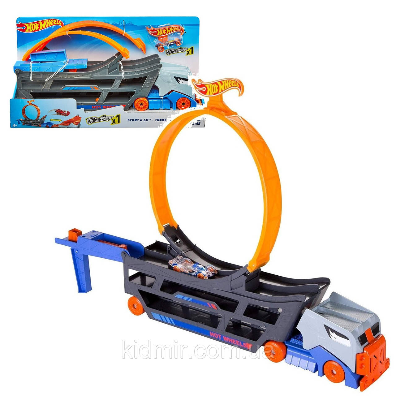 Hot Wheels GCK38 Stunt Go Track Вантажівка Автовоз із петлею Хот Вілс, фото 1