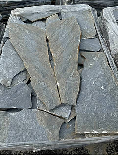 Камінь сланець сірий / дикий камінь для цоколя, фасаду, облицювання будинку, мощення доріжок