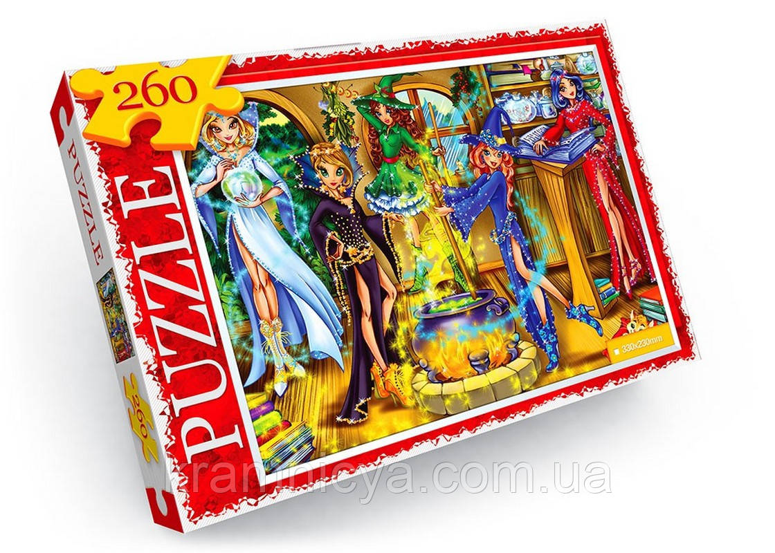 Пазли дитячі Дівчата-Чарівниці, 260 елементів, Danko Toys (C260-13-11), фото 1