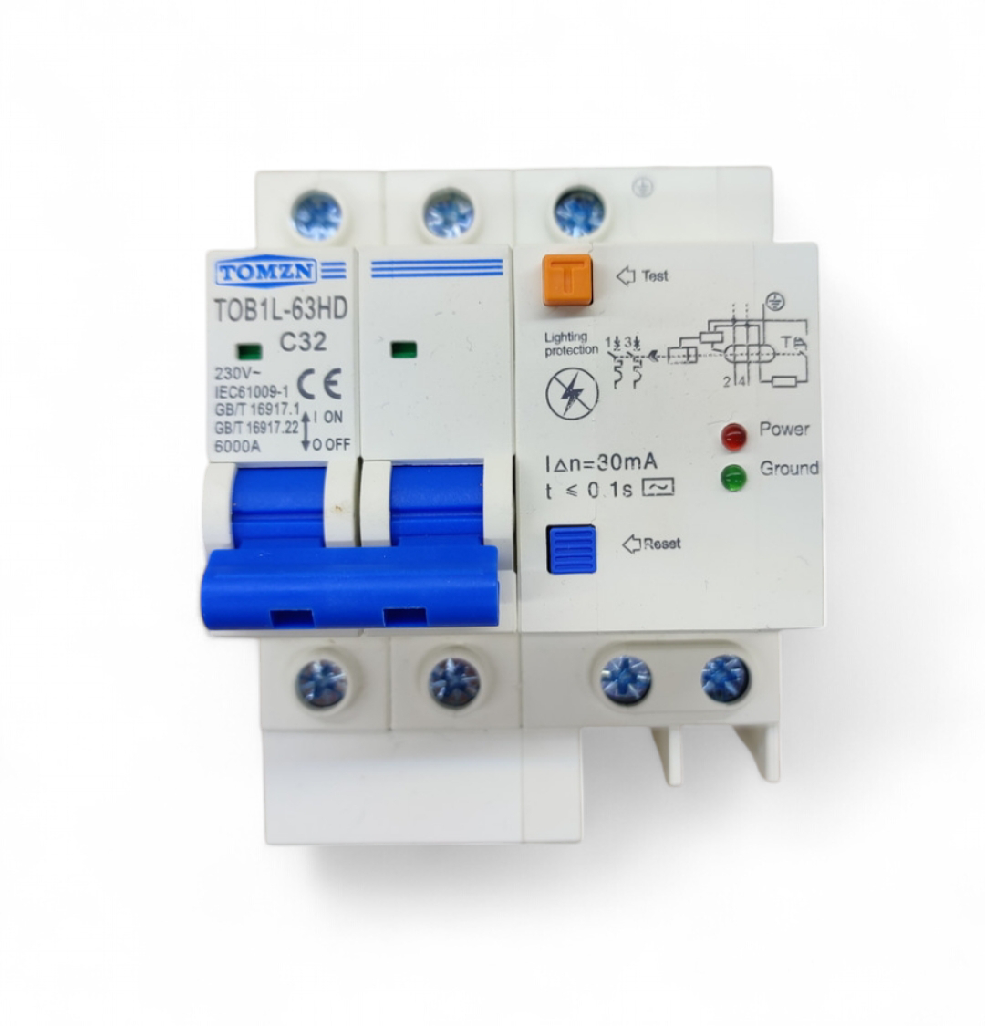 Автоматичний вимикач 32 ампери з блискавкою і ПЗВ, фото 1