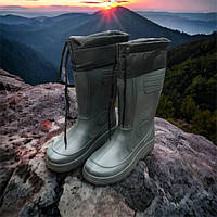 Чоботи гумові високі утеплені з підв'язкою 44р 29см, чоботи гумові для риболовлі