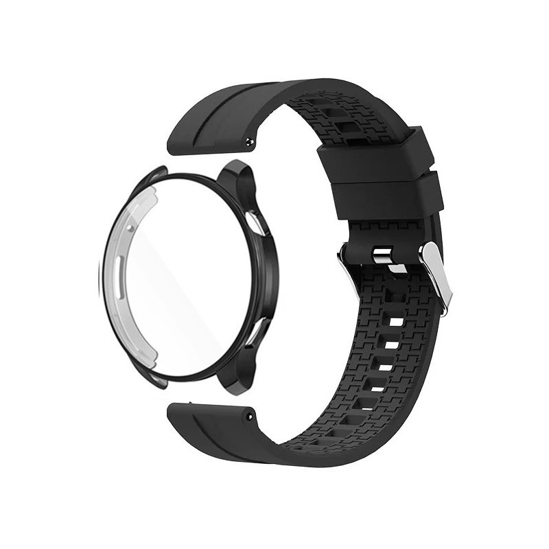 Комплект для годинника Amazfit Balance чорний (чохол + силіконовий ремінець 22 мм)