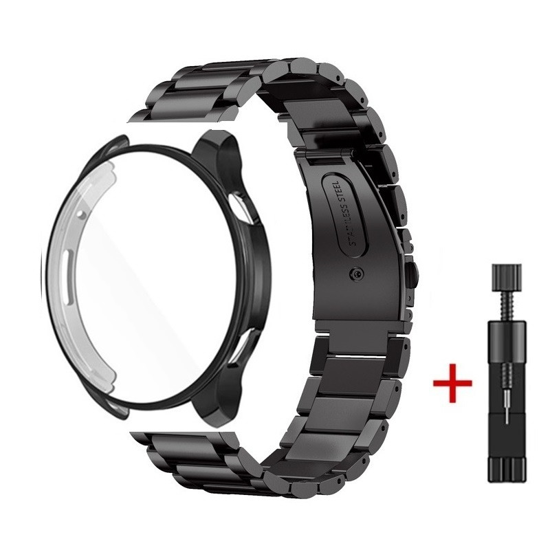 Комплект для годинника Amazfit Balance чорний (чохол + ремінець Rolex design 22 мм), фото 1