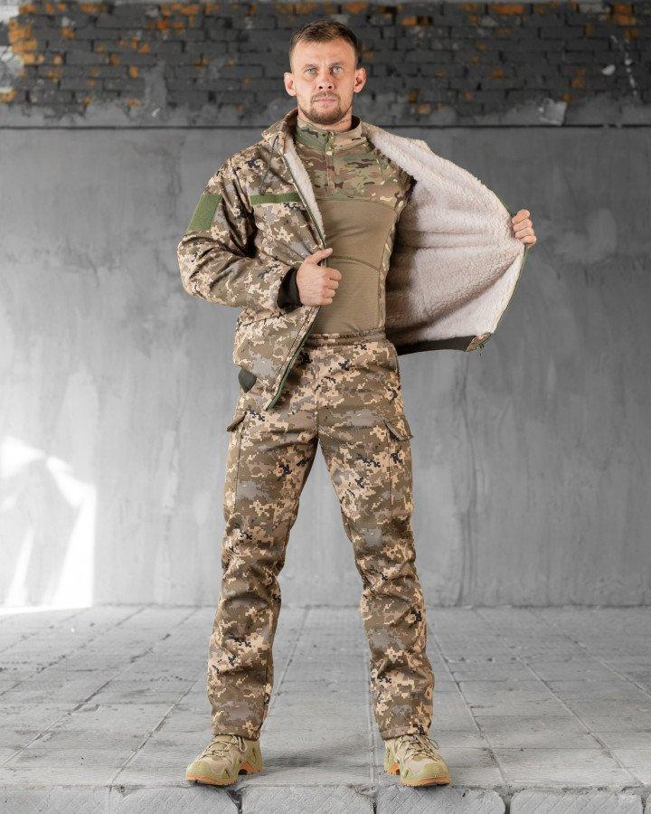 Костюм Softshell Тактичний KRANG на овчині піксель ВТ0513 ТМ, фото 1