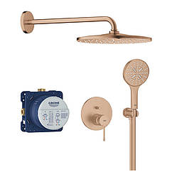 Душова система прихованого монтажу Grohe Essence 25287DL0 на 2 виходи, теплий захід сонця brushed warm sunset