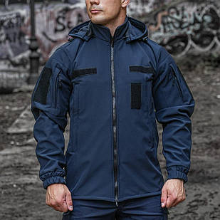 🔥 Куртка ДСНС Soft Shell "Klos" (Синя) (непромокальна, тактична, нгу, зсу, мультикам)