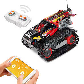 Конструктор гоночна машина на гусеничному ходу на дистанційному керуванні на 400 деталей, червоний, фото 2