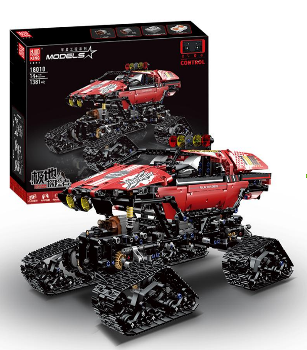 Конструктор споротивний позашляховик на гусеничному ходу на дистанційному управлінні на 1381 деталь, червоний