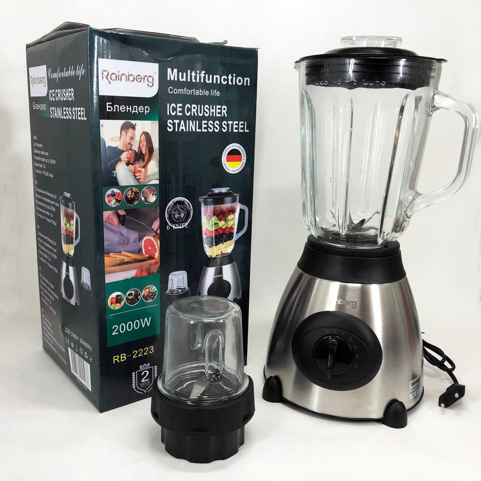Блендер електричний для смузі Rainberg RB-2223 2000 Вт, Блендер для дитячого пюре, Блендер TJ-579 для дому