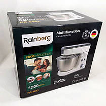 Надійний міксер для кухні Rainberg RB-8082 3200 Вт, Стаціонарний міксер UQ-148 з насадками, фото 3