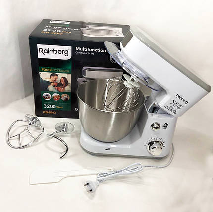 Надійний міксер для кухні Rainberg RB-8082 3200 Вт, Стаціонарний міксер UQ-148 з насадками, фото 1