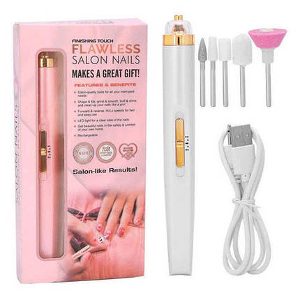Машинка для манікюру Flawless Salon Nails белый, Фрезер для нігтів для WC-514 зняття манікюру, фото 1