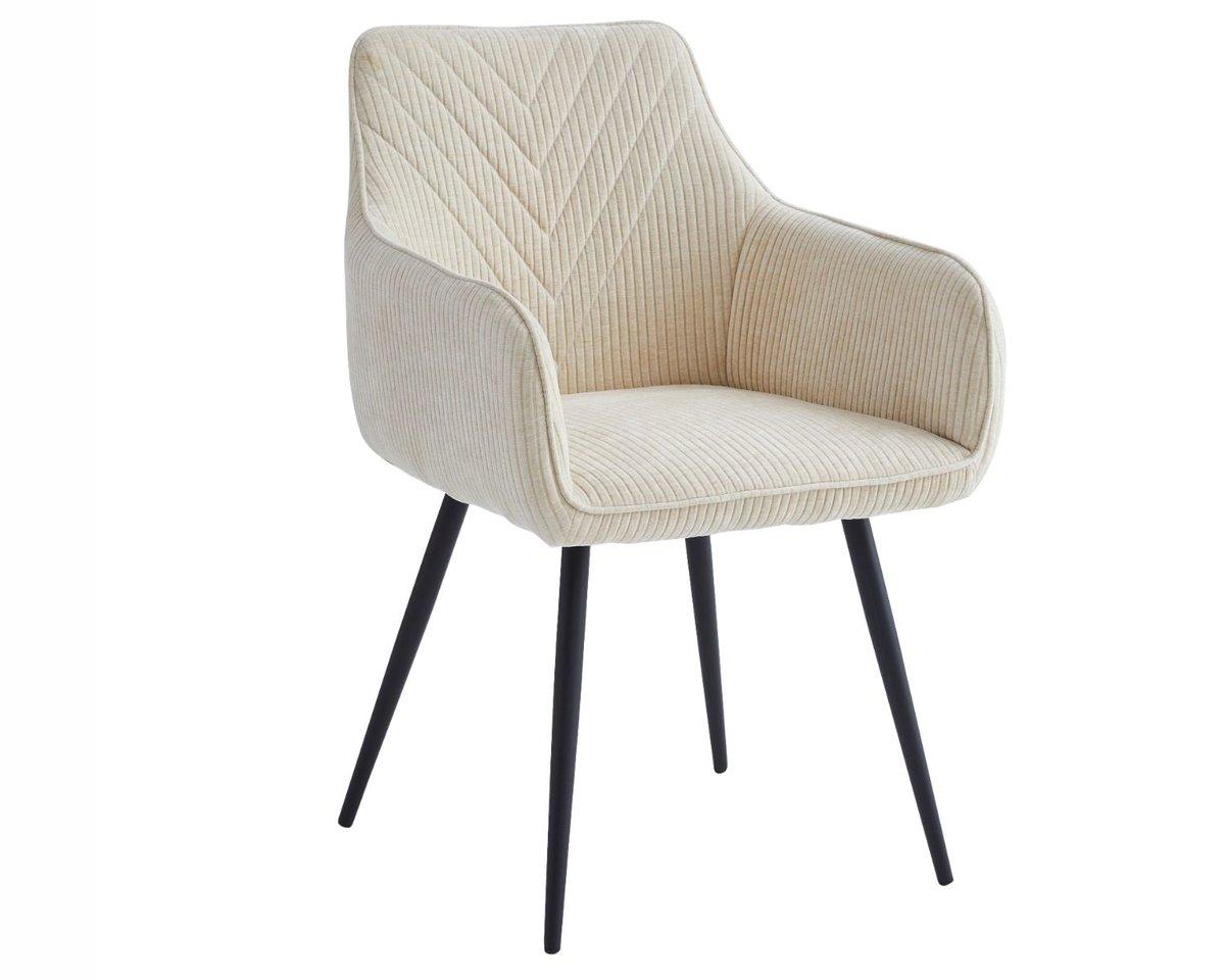 Стілець обідній Alison каркас метал чорний, тканина вельвет Біла (IntarsioTM)