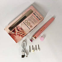 Фрезер апаратний манікюр Flawless Salon Nails розовый, Машинка для зняття гель-лаку TC-107 з педаллю, фото 5