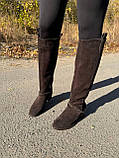 Жіночі демісезонні чоботи класичні на підборах 5 см в натуральній шкірі та замші різних кольорів., фото 10